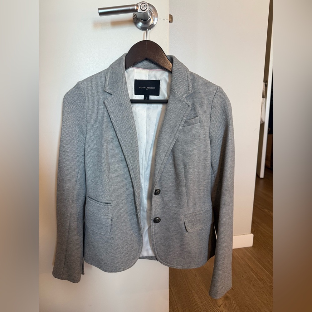 Banana Republic Tweed Gray Blazer
